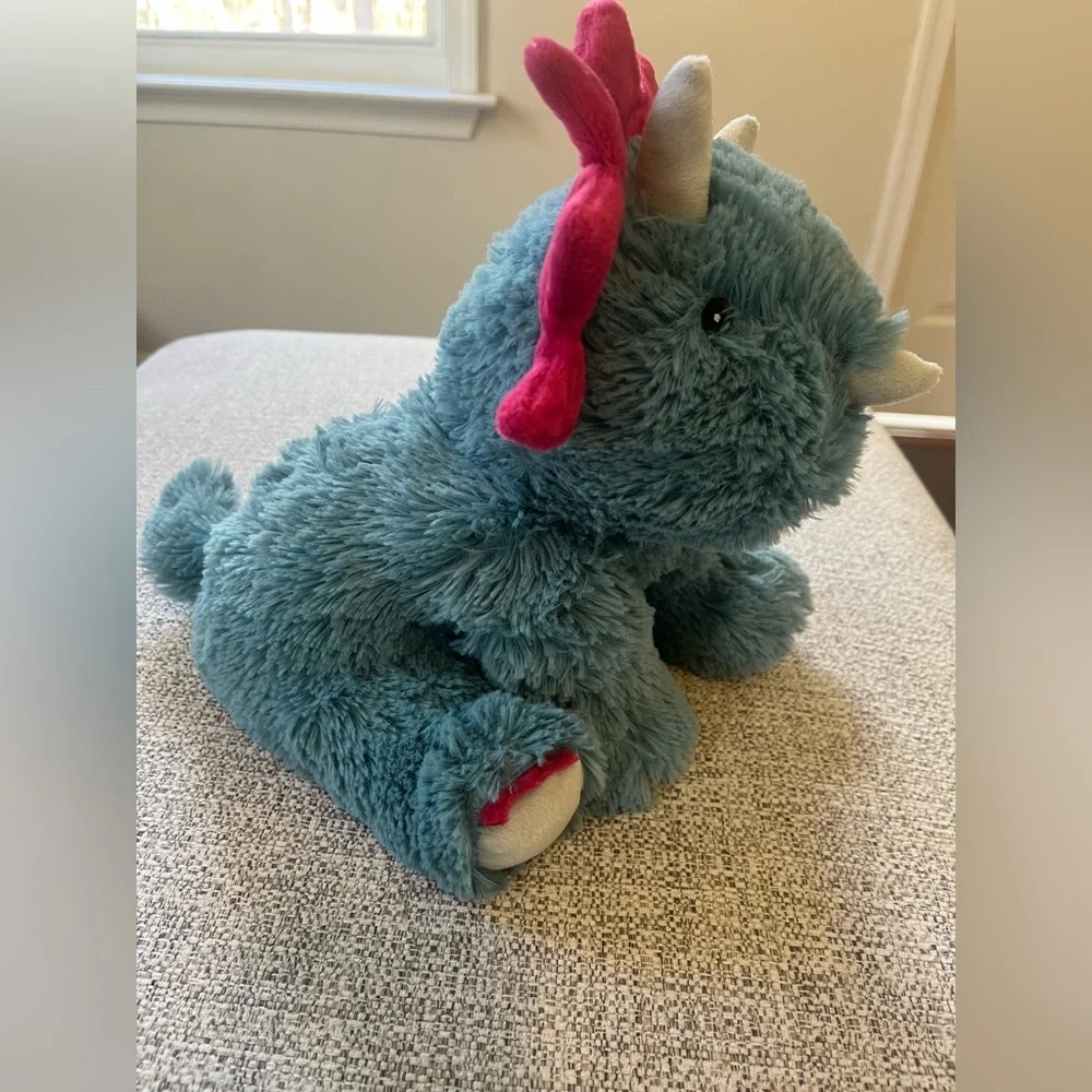 Warmies Triceratops Dinosaur Plush Microwaveable Scented Lavender Flax Comfort